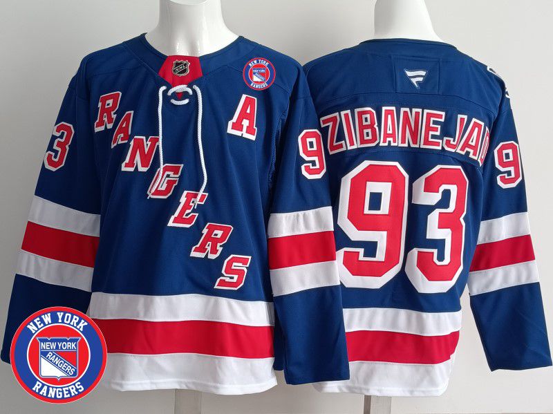 Men New York Rangers #93 Zibanejad Blue 2025 Fanatics Home Premium NHL Jersey style 2->new york rangers->NHL Jersey
